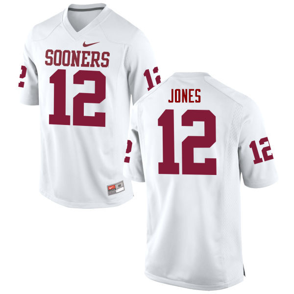 Men Oklahoma Sooners #12 Landry Jones College Football Jerseys Game-White